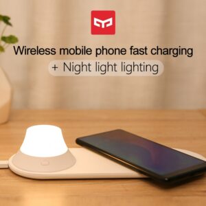 Veilleuse LED chargeur téléphone sans fil à attraction magnétique