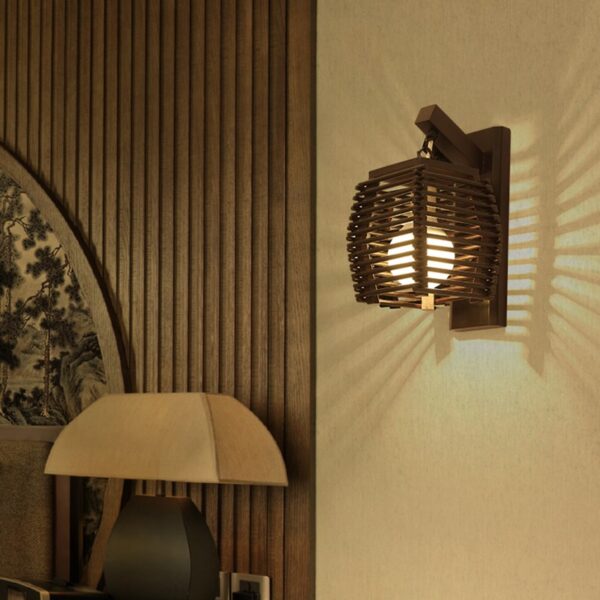 Applique Murale Chinoise en Bambou E27 Luminaire Cr atif Vintage Id al pour un Couloir H 3