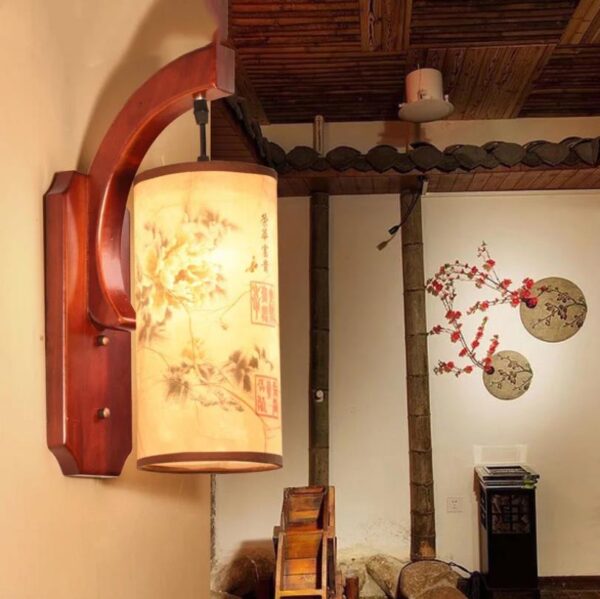 Applique murale Led en bois massif style chinois luminaire antique une t te id al pour 1