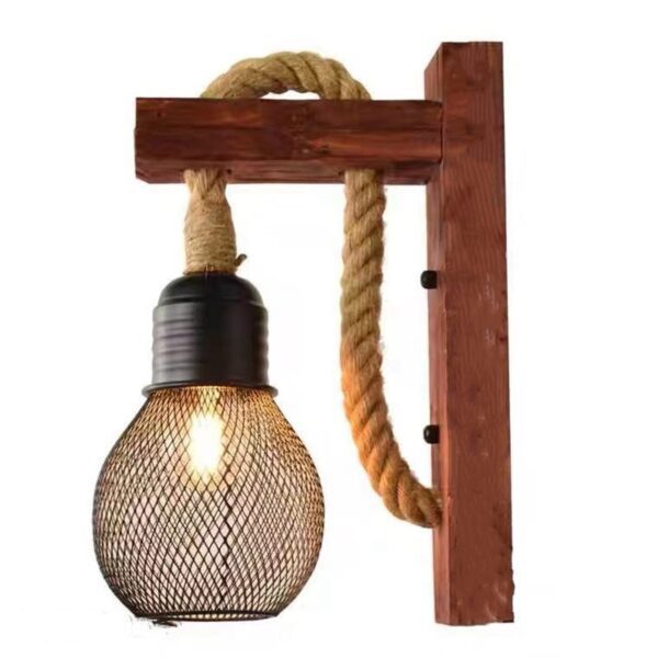 Applique murale industrielle bois led vintage art déco