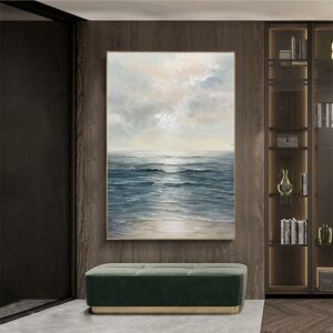 Peinture paysage de mer décoration murale sans cadre 
