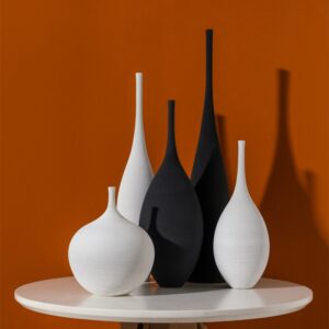 Vases noir et blanc céramique Zen décoratif design