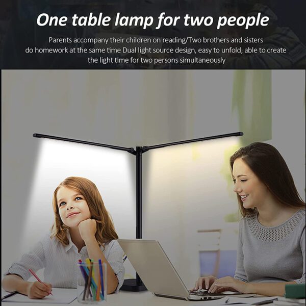 LAOPAO lampe de bureau Led double bras pivotant luminosit r glable temp rature de couleur pour