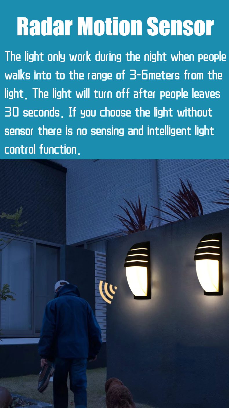 Éclairage extérieur étanche à LED applique Radar détecteur de