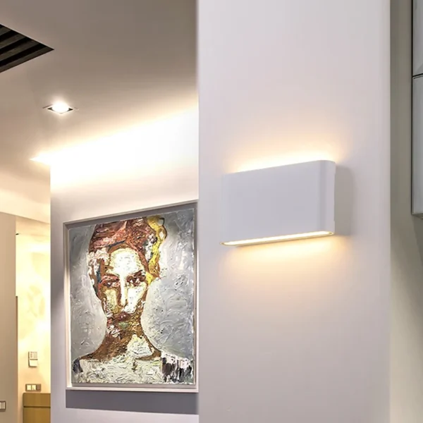 Applique extérieure led 12W blanche, applique murale blanche haut de gamme, lampe murale pas chère.