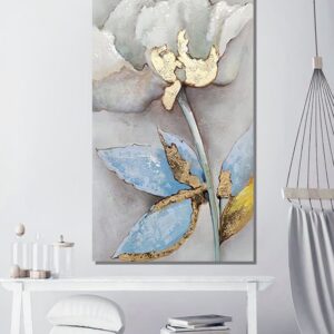 Tableau fleur moderne peinture à l'huile 50x70cm sans cadre, décoration murale intérieur sur toile.