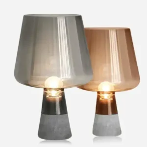 Lampe De Chevet Design LED en verre et ciment.