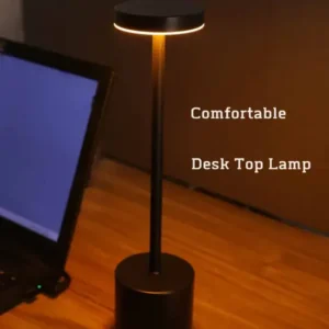 Lampe Sans Fil Rechargeable USB, éclairage led tactile métal noir.