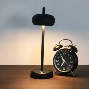 Lampe de bureau LED sans fil, éclairage metal noir rechargeable usb