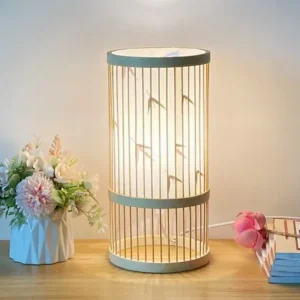 Lampe de chevet bambou, luminaire LED pour salon ou chambre.