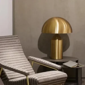 Lampes Champignon laiton dorée, luminaire Led vintage moderne.