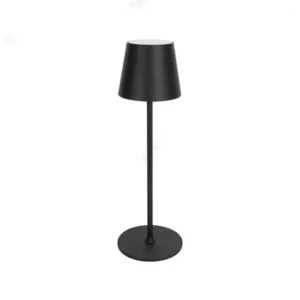 lampe noire design rechargeable a couleur variable tactile.